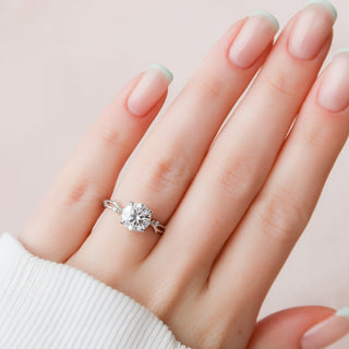 2.0CT Round Brilliant Cut Twig Nature Inspired Moissanite Diamond Engagement Ring