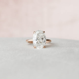 4.0CT Oval Hidden Halo Moissanite Diamond Engagement Ring