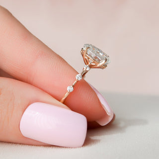 2.0CT Oval Cut Petite Pave  Moissanite Diamond Engagement Ring