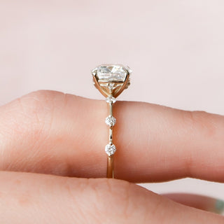 2.0CT Cushion Cut Pettite Pave Moissanite Diamond Engagement Ring
