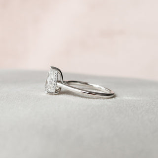 1.50CT Pear Hidden Halo Solitaire Moissanite Diamond Engagement Ring