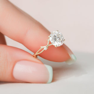 2.0CT Round Brilliant Cut Twig Nature Inspired Moissanite Diamond Engagement Ring