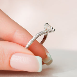 1.50CT Round Brilliant Cut 3 Side Pave Diamond Moissanite Engagement Ring