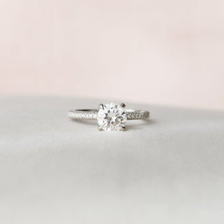 1.50CT Round Brilliant Cut 3 Side Pave Diamond Moissanite Engagement Ring