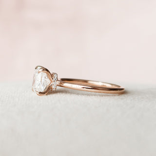 2.0CT Cushion Cut Hidden Halo Solitaire Moissanite Diamond Engagement Ring