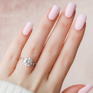 2.50ct Round Brilliant Twig Nature Inspired Moissanite Diamond Engagement Ring