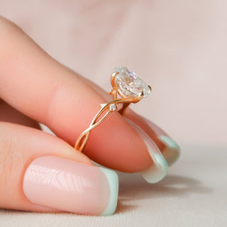 2.0CT Oval Cut Twig Nature Inspired Moissanite Diamond Engagement Ring