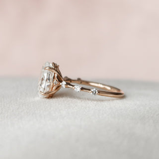 2.0CT Oval Cut Petite Pave  Moissanite Diamond Engagement Ring
