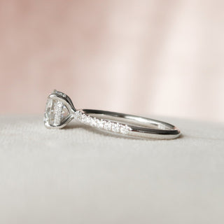 2.0CT Round Brilliant Cut Hidden Halo Pave Moissanite Diamond Engagement Ring