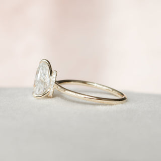 2.0 CT Pear Solitaire Classic Moissanite Engagement Ring angle view