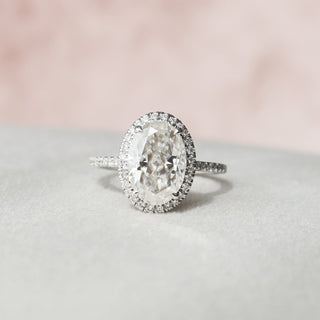 2.50CT Oval Cut Halo Pave Moissanite Diamond Engagement Ring