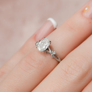 1.0CT Oval Twig Nature Inspired Moissanite Diamond Engagement Ring