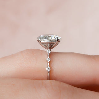 4.0ct Round Brilliant Cut Petite Pave Diamond Moissanite Engagement Ring