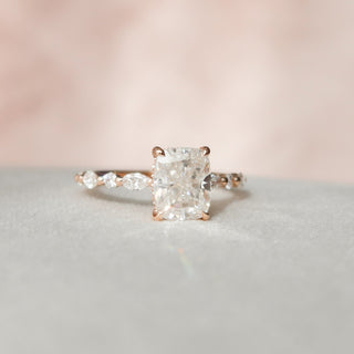 Bold 2.50ct cushion hidden halo moissanite ring sparkle close up