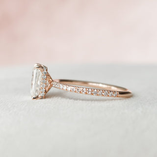 2.0CT Radiant Cut Hidden Halo Pave Moissanite Diamond Engagement Ring