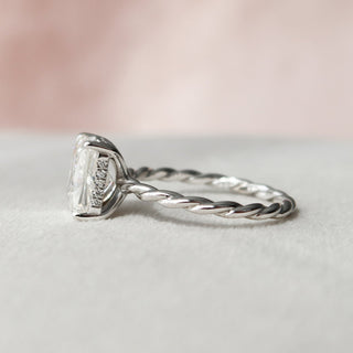 2.50CT Radiant Cut Hidden Halo Braided Moissanite Diamond Engagement Ring