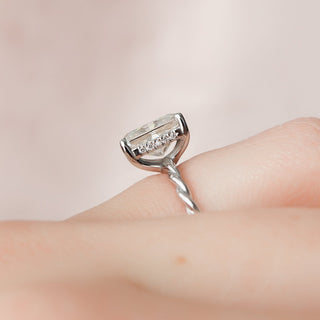 2.50CT Radiant Cut Hidden Halo Braided Moissanite Diamond Engagement Ring