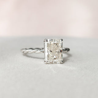 2.50CT Radiant Cut Hidden Halo Braided Moissanite Diamond Engagement Ring