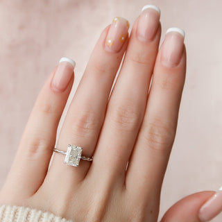 2.50CT Radiant Cut Hidden Halo Braided Moissanite Diamond Engagement Ring