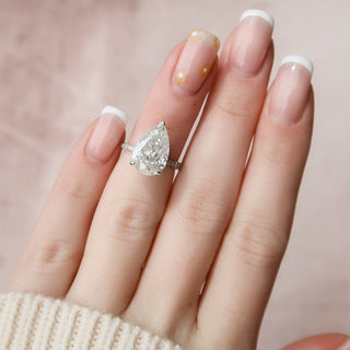 4.50CT Pear Moissanite Vintage Pave Diamond Engagement Ring