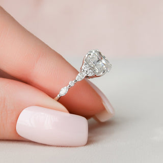 3.50CT Cushion Moissanite Cluster Diamond Engagement Ring