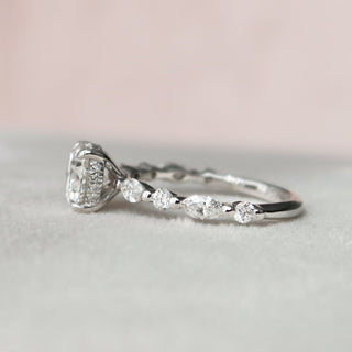 Dazzling 1.0ct round hidden halo moissanite ring sparkle close up