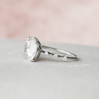 4.0ct Round Brilliant Cut Petite Pave Diamond Moissanite Engagement Ring