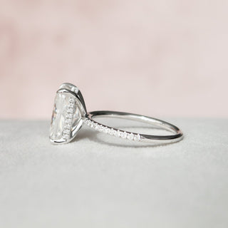 4.50СT Radiant Cut Hidden Halo Pave Diamond Moissanite Engagement Ring