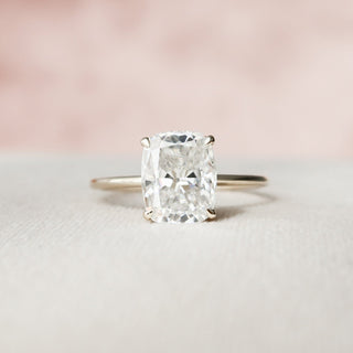 4.0 CT Cushion Cut Solitaire Halo Moissanite Engagement Ring full view