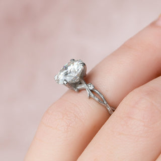 2.50ct Round Brilliant Twig Nature Inspired Moissanite Diamond Engagement Ring