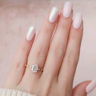 Bold 2.0ct cushion solitaire moissanite ring side profile view