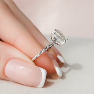 2.50CT Radiant Cut Hidden Halo Braided Moissanite Diamond Engagement Ring