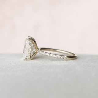 3.50CT Radiant Cut Hidden Halo Pave Diamond Moissanite Engagement Ring