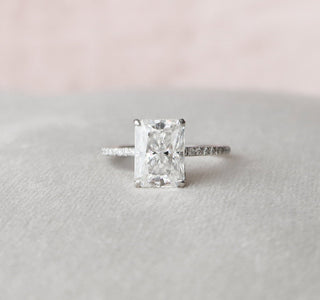 3.50CT Radiant Cut Hidden Halo Pave Diamond Moissanite Engagement Ring