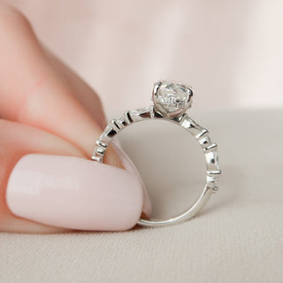 Gorgeous 2.0ct oval hidden halo moissanite ring top view