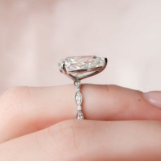 4.50CT Pear Moissanite Vintage Pave Diamond Engagement Ring