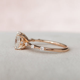 Bold 2.0ct cushion solitaire moissanite ring top view