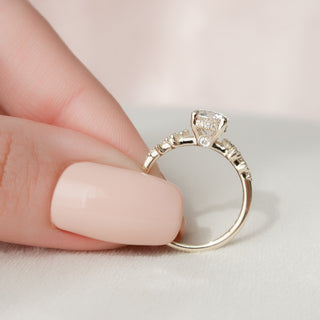 Chic 1.0ct round hidden halo moissanite ring sparkle close up