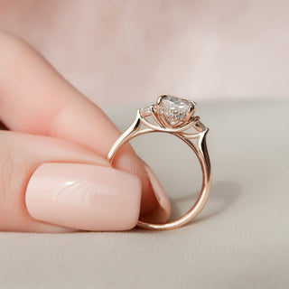 2.0CT Oval Cut Three Stone Diamond Moissanite Engagement Ring