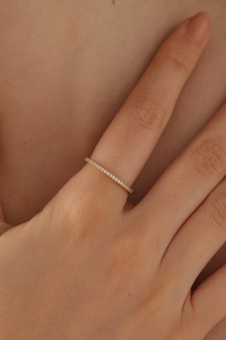 14K Gold Full Eternity Diamond Moissanite Wedding Band