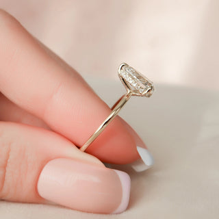 1.50CT Pear Cut Hidden Halo Solitaire Eternity Pave Moissanite Bridal Engagement Ring Set