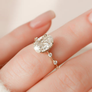 2.0CT Oval Cut Petite Pave  Moissanite Diamond Engagement Ring