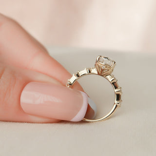 2.0CT Oval Cut Petite Pave  Moissanite Diamond Engagement Ring