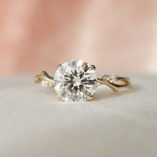 2.0CT Round Brilliant Cut Twig Nature Inspired Moissanite Diamond Engagement Ring
