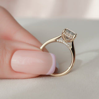 3.0 CT Emerald Cut Solitaire Moissanite Engagement Ring full view