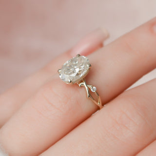 2.0CT Oval Cut Twig Nature Inspired Moissanite Diamond Engagement Ring