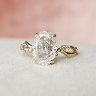 2.0CT Oval Cut Twig Nature Inspired Moissanite Diamond Engagement Ring