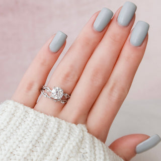 2.0CT Round Cut Twig Nature Inspired Moissanite Bridal Engagement Ring Set