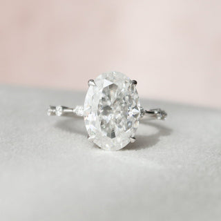 4.50CT Elongated Oval Moissanite Solitaire Diamond Engagement Ring
