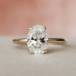 1.50CT Oval Cut Hidden Halo Solitaire Moissanite Diamond Engagement Ring